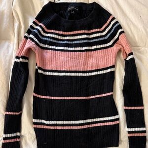 Ambiance Apparel Girls long-sleeve sweater multicolored ribbed M